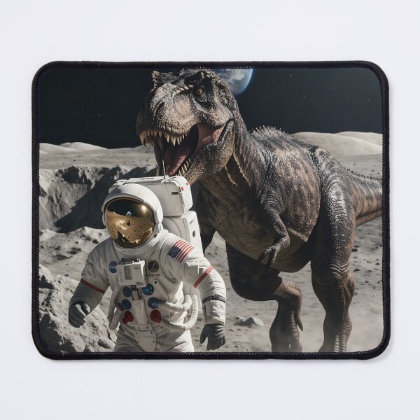 Item preview, NASA astronaut being chased by T-Rex on the moon. designed and sold by WiseBow.