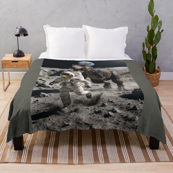 Item preview, NASA astronaut being chased by T-Rex on the moon. designed and sold by WiseBow.