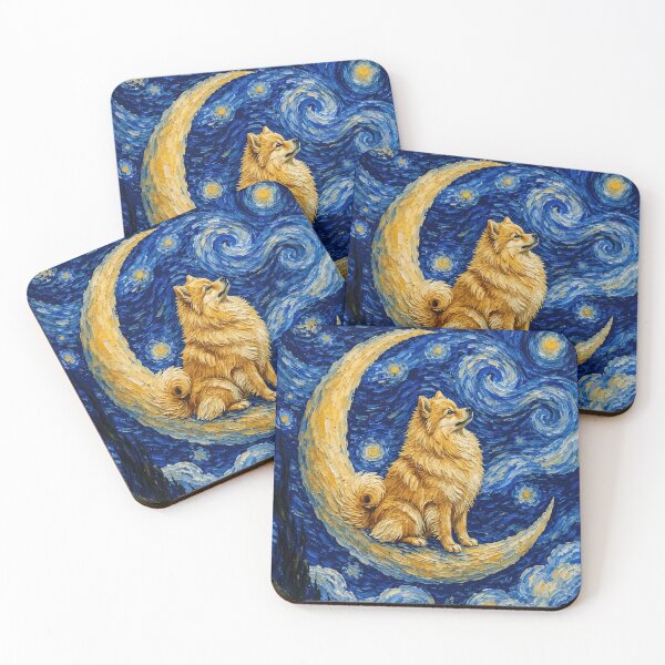 Item preview, Funny German Spitz Starry Night Painting Cute Moon Stars Mom Dad Kids designed and sold by FurryHavenPH.