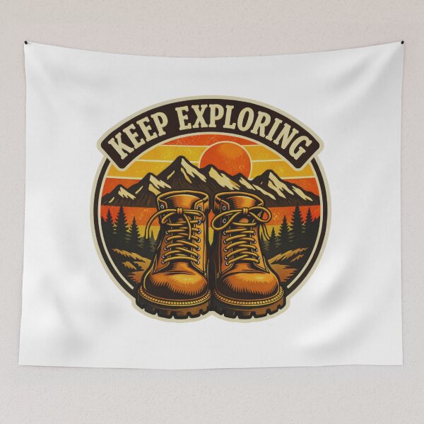 Item preview, Mountain Hiking Adventure Retro Badge designed and sold by GabeMountainArt.