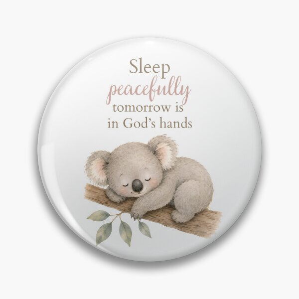 Item preview, Cute Koala with Sleep Peacefully Tomorrow is in God's Hands quote designed and sold by Birdsong Blessings.