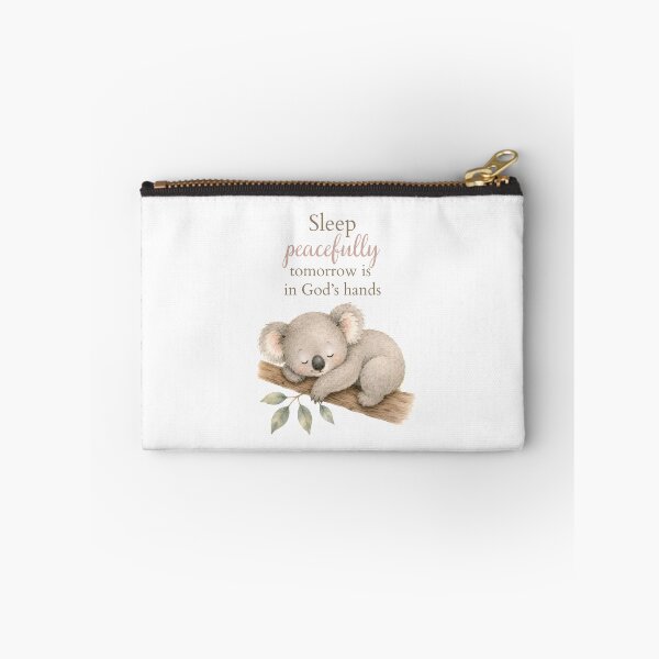 Item preview, Cute Koala with Sleep Peacefully Tomorrow is in God's Hands quote designed and sold by Birdsong Blessings.