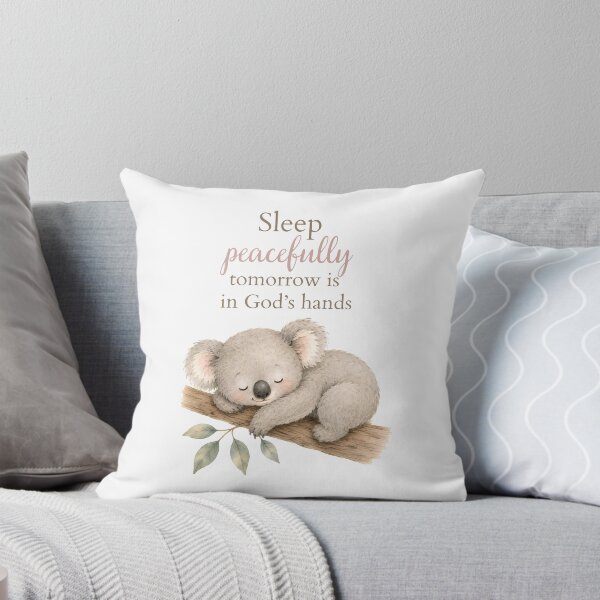 Item preview, Cute Koala with Sleep Peacefully Tomorrow is in God's Hands quote designed and sold by Birdsong Blessings.