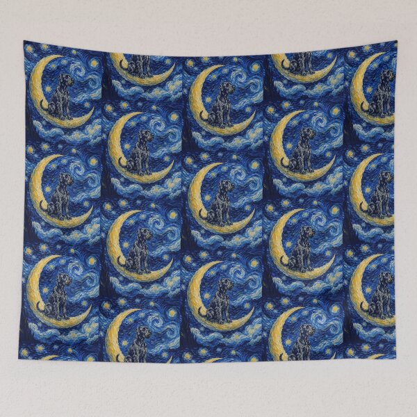 Item preview, Funny Giant Schnauzer Starry Night Painting Cute Moon Stars Mom Dad Kids designed and sold by FurryHavenPH.