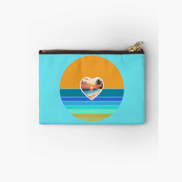 Item preview, Retro Sun Stripes and Beachy Coastal Heart with Vintage Beach designed and sold by Beachy.
