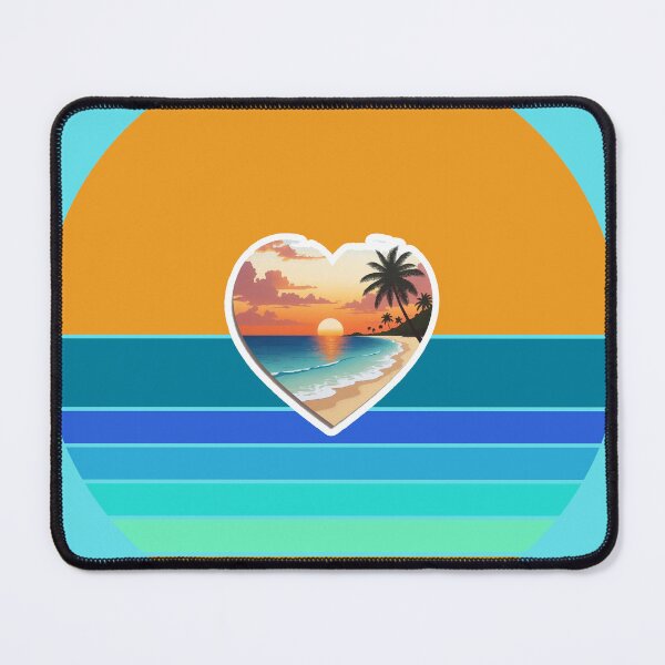 Item preview, Retro Sun Stripes and Beachy Coastal Heart with Vintage Beach designed and sold by Beachy.