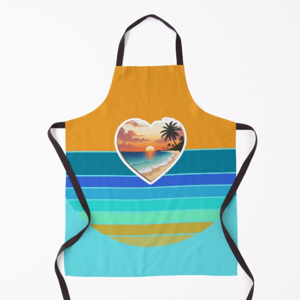 Item preview, Retro Sun Stripes and Beachy Coastal Heart with Vintage Beach designed and sold by Beachy.