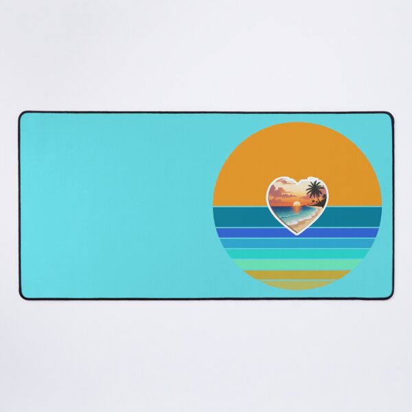 Item preview, Retro Sun Stripes and Beachy Coastal Heart with Vintage Beach designed and sold by Beachy.