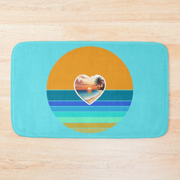 Item preview, Retro Sun Stripes and Beachy Coastal Heart with Vintage Beach designed and sold by Beachy.