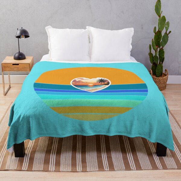 Item preview, Retro Sun Stripes and Beachy Coastal Heart with Vintage Beach designed and sold by Beachy.