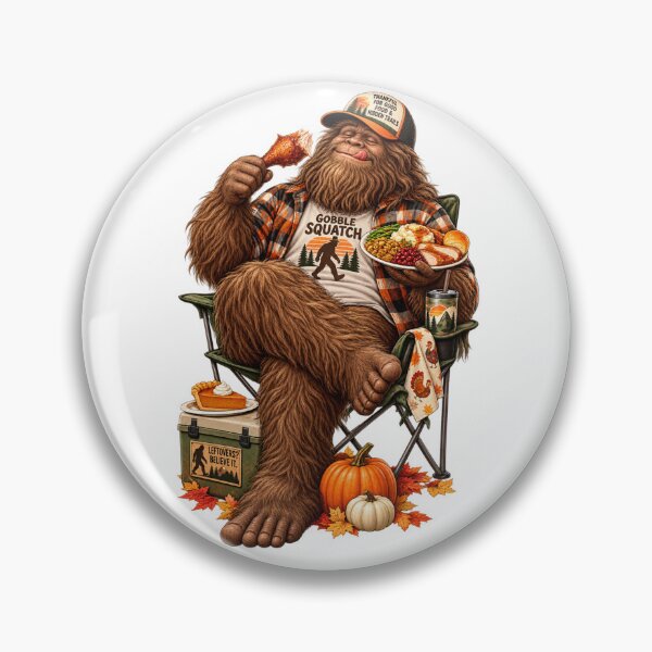 Item preview, Big Foot Enjoying Thanksgiving Meal designed and sold by Giddy Bear Gifts.