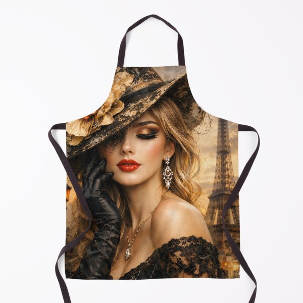 Item preview, Paris Fashion Woman by Eiffel Tower – Vintage Glamour Portrait Art Print designed and sold by Kaleidoscope Print.