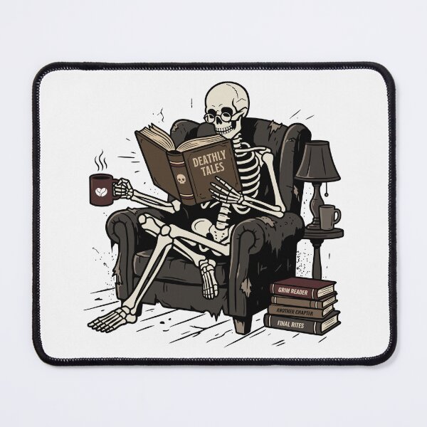 Item preview, Deathly Tales Skeleton Reader Funny Dark Academia Bookworm designed and sold by PrintivoraHub.