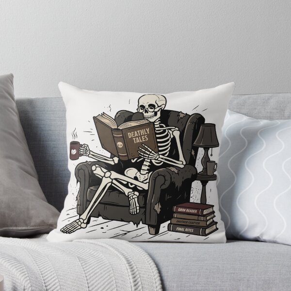 Item preview, Deathly Tales Skeleton Reader Funny Dark Academia Bookworm designed and sold by PrintivoraHub.
