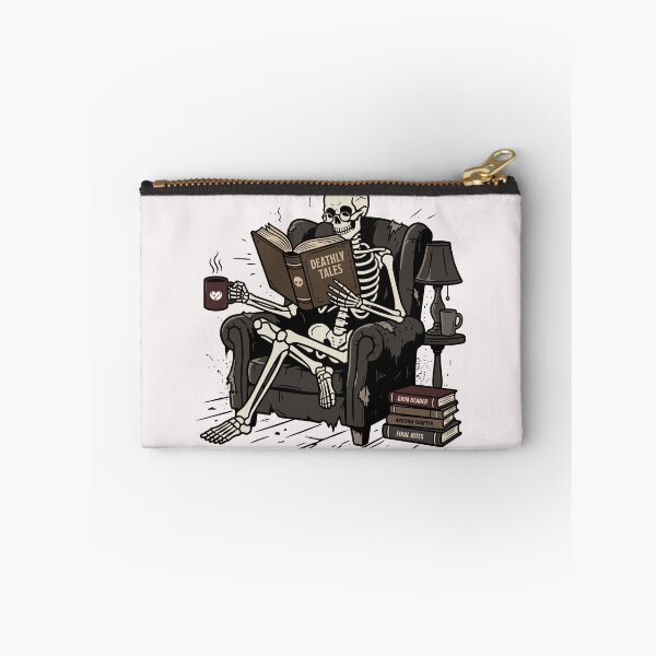 Item preview, Deathly Tales Skeleton Reader Funny Dark Academia Bookworm designed and sold by PrintivoraHub.
