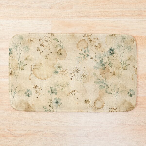 Item preview, Tea Stained Antique Linen Wildflower Botanical Pattern designed and sold by RescueHeart10.