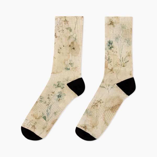 Item preview, Tea Stained Antique Linen Wildflower Botanical Pattern designed and sold by RescueHeart10.