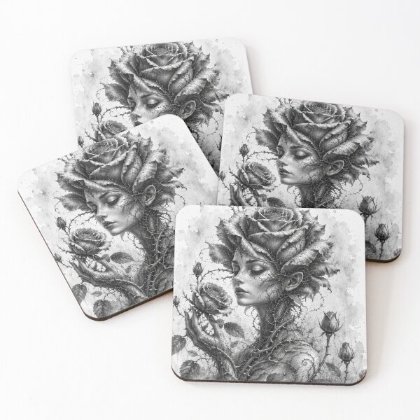 Item preview, Rose personified — botanical elegance in black and white designed and sold by Axokris.