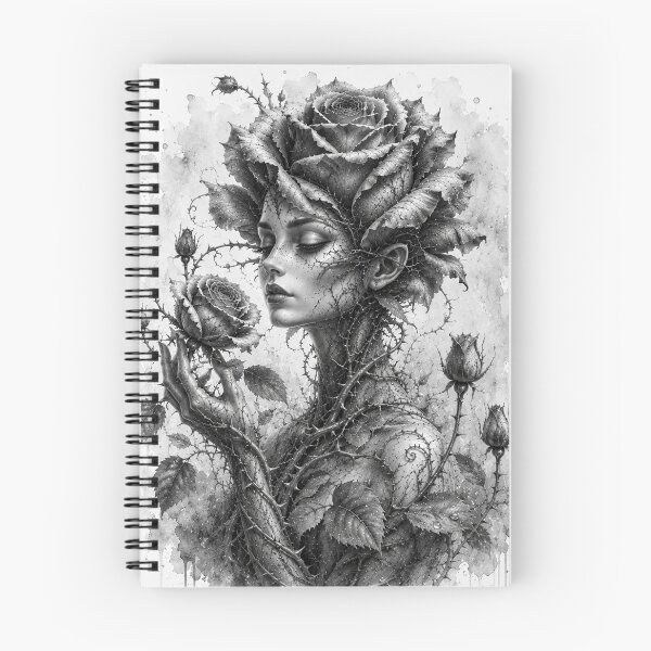 Item preview, Rose personified — botanical elegance in black and white designed and sold by Axokris.