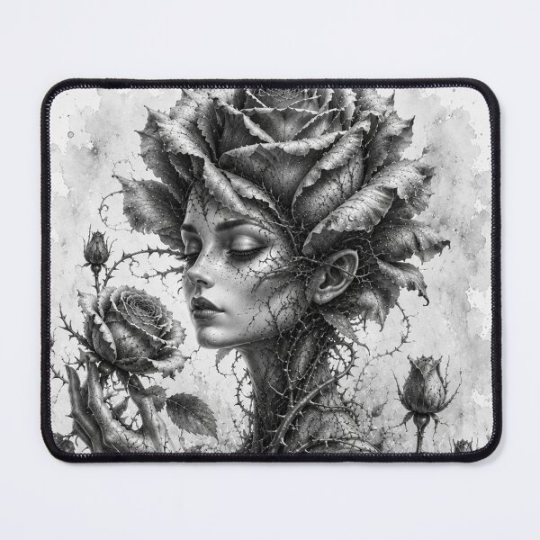 Item preview, Rose personified — botanical elegance in black and white designed and sold by Axokris.