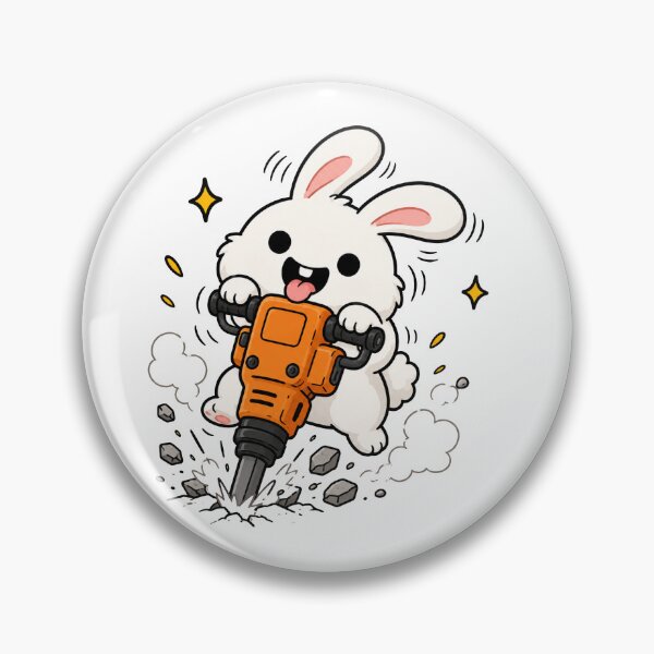 Item preview, Crazy Rabbit Jackhammer Funny Construction Meme designed and sold by MonkiFlipp.
