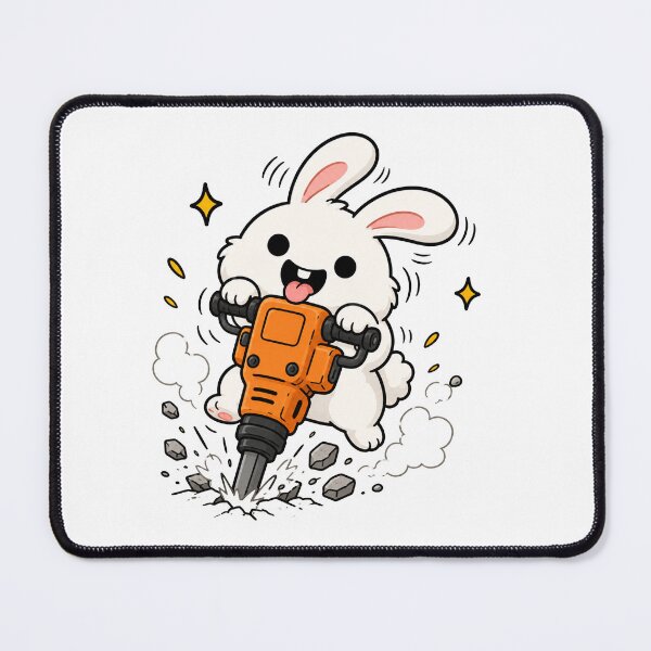 Item preview, Crazy Rabbit Jackhammer Funny Construction Meme designed and sold by MonkiFlipp.