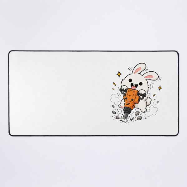 Item preview, Crazy Rabbit Jackhammer Funny Construction Meme designed and sold by MonkiFlipp.
