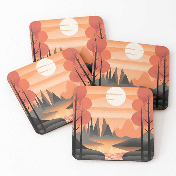Item preview, Retro Geometric Sunset Landscape designed and sold by NordenPosters.