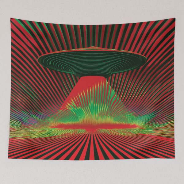 Item preview, Decoration UFO Eerie Space Weirdcore Doomcore Dark Space in Cosmic Red designed and sold by ✨nightvrld.