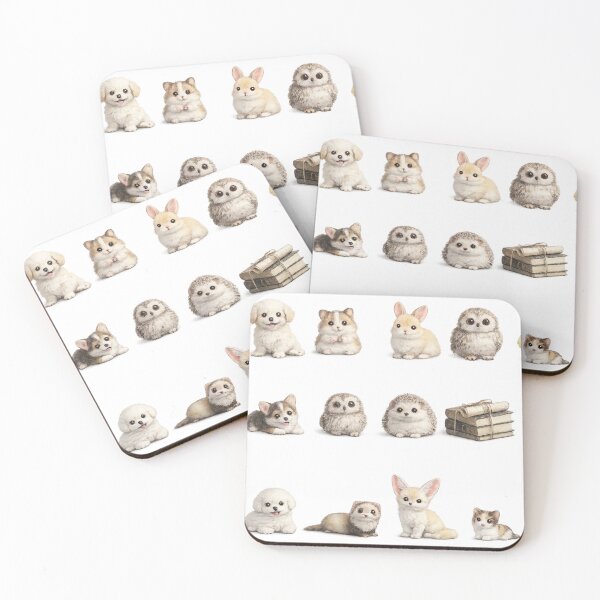 Item preview, Cute Baby Animals Kitten Puppy Bunny Hedgehog Parakeet Vintage Book designed and sold by Rehnair.