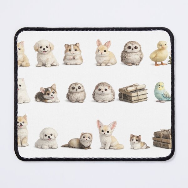 Item preview, Cute Baby Animals Kitten Puppy Bunny Hedgehog Parakeet Vintage Book designed and sold by Rehnair.