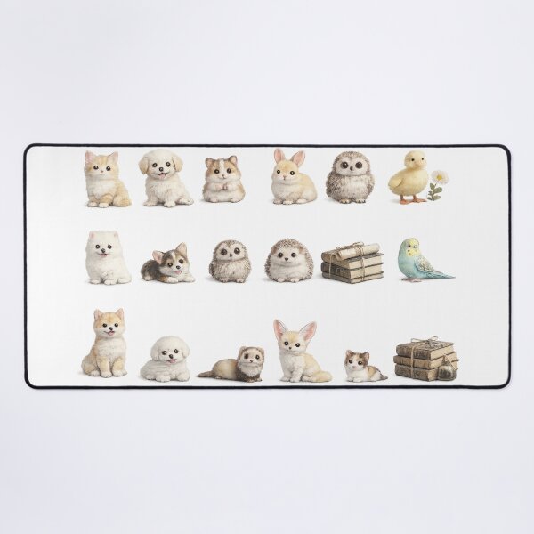 Item preview, Cute Baby Animals Kitten Puppy Bunny Hedgehog Parakeet Vintage Book designed and sold by Rehnair.