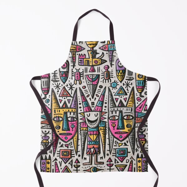 Item preview, Vibrant Tribal Folk Art Abstract Mask Pattern designed and sold by Romgora.