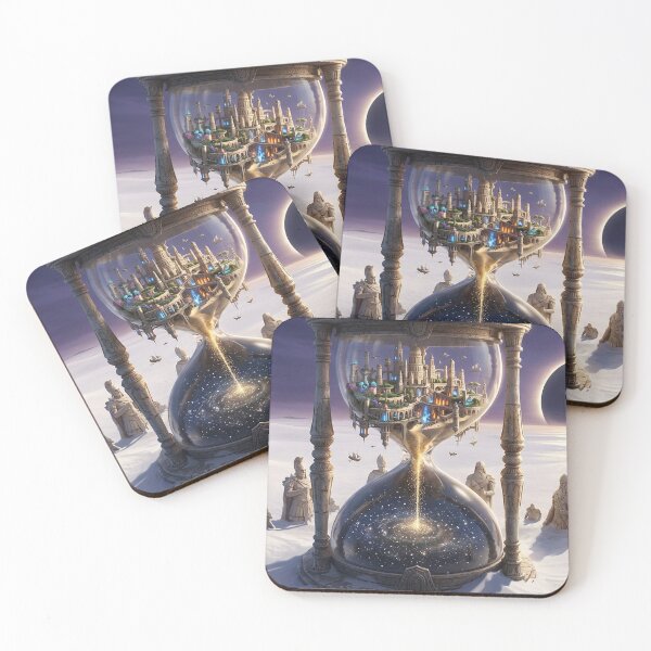 Item preview, Hourglass of Ages — Lost Sky City and Galaxy Sand Fantasy Art designed and sold by RoyArt0.