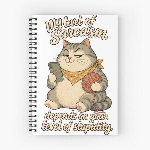 Item preview, Sarcastic Fat Cat With Phone and Yarn Funny Quote T-Shirt Design designed and sold by KIDEnia.