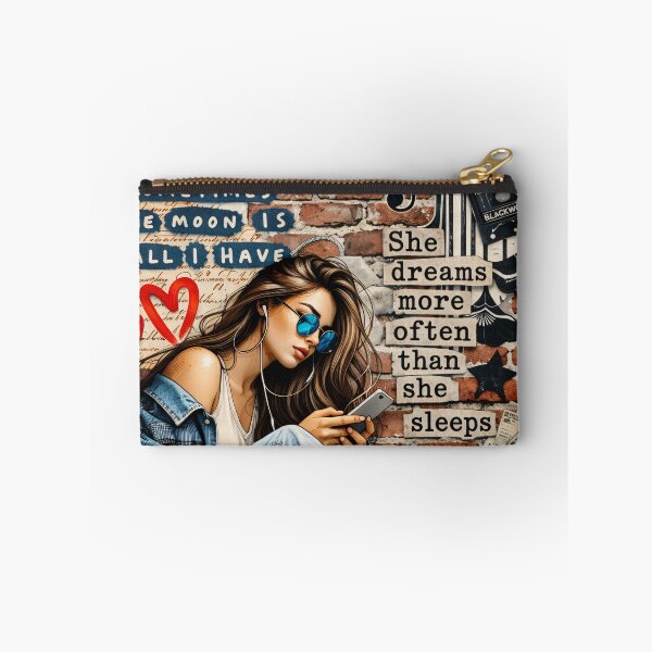 Item preview, Dream On Music Girl Urban Collage – Retro Street Art Aesthetic Print designed and sold by Kaleidoscope Print.