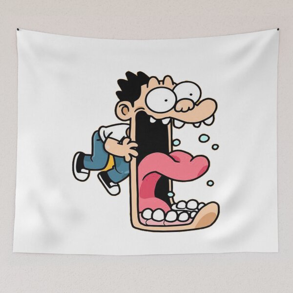 Item preview, Crazy Cartoon Man Eating Himself With Huge Open Mouth designed and sold by alikencengde12.