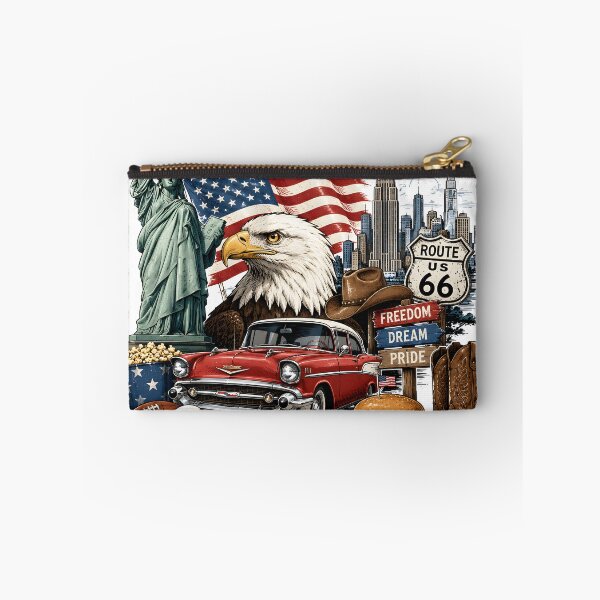 Item preview, America Land of Freedom Patriotic Bald Eagle Vintage Route 66 designed and sold by Kimos Creative Store.