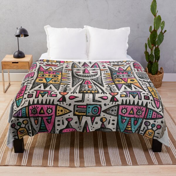 Item preview, Vibrant Abstract Folk Art Creature Pattern designed and sold by Romgora.