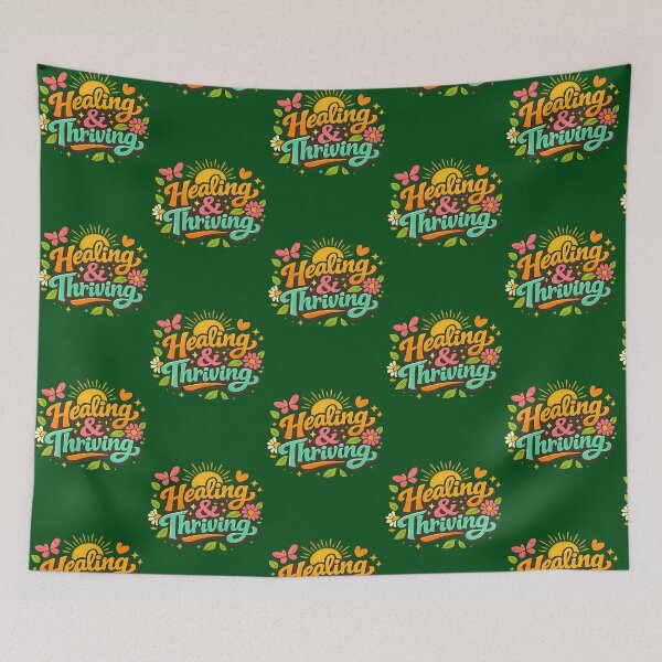 Item preview, Healing And Thriving  Retro Floral Self Growth Motivational Design 340 designed and sold by ItaloIT.