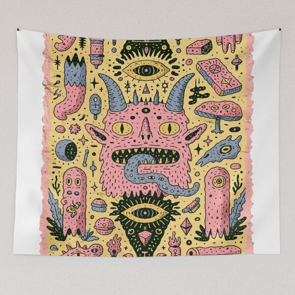 Item preview, Psychedelic Cosmic Monster Doodle Art designed and sold by Romgora.