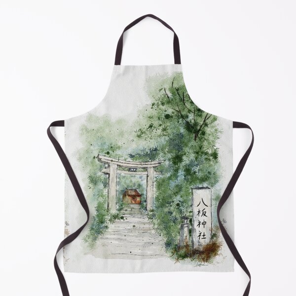 Item preview, Japanese Shrine Gate Torii Gate Watercolor Landscape Art designed and sold by LafinaArt.