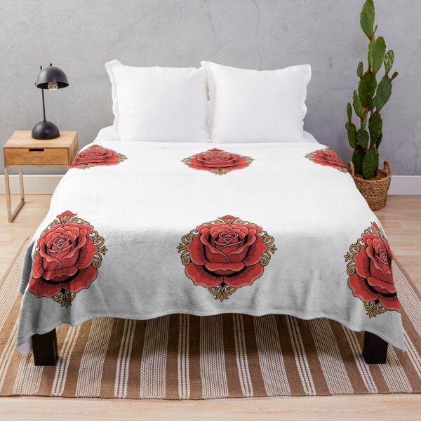 Item preview, Vintage Traditional Red Rose Ornamental Tattoo Art designed and sold by Dzblack.