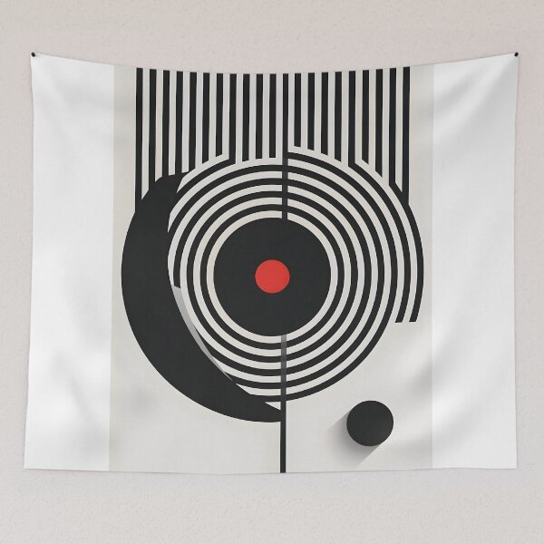 Item preview, Modern Abstract Geometric Graphic Art Poster with Circles and Stripes designed and sold by alikencengde12.