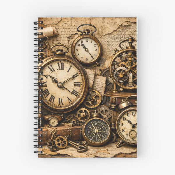 Item preview, Vintage Steampunk Clocks and Gears – Antique Timekeeper Collage Art Print designed and sold by Kaleidoscope Print.