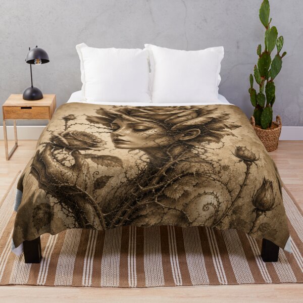 Item preview, Rose personified — botanical guardian in sepia designed and sold by Axokris.