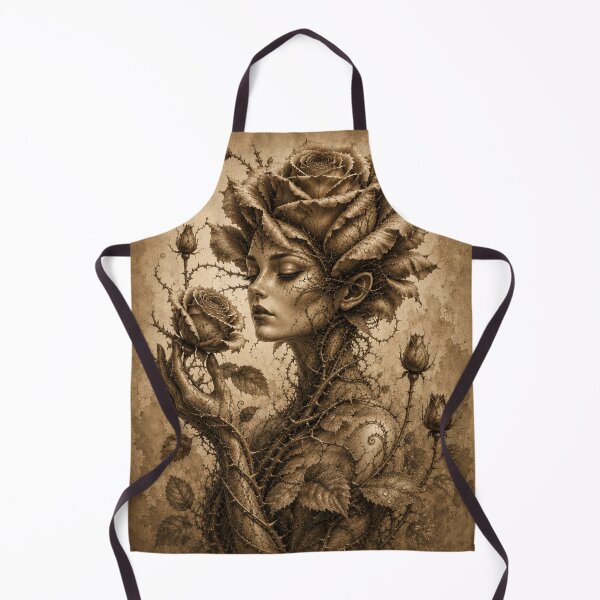 Item preview, Rose personified — botanical guardian in sepia designed and sold by Axokris.