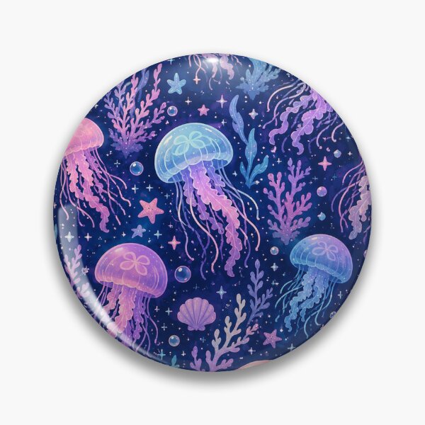Item preview, Jellyfish Dreamscape Seamless Pattern – Pastel Ocean Fantasy & Magical Underwater Aesthetic designed and sold by RJACreative.