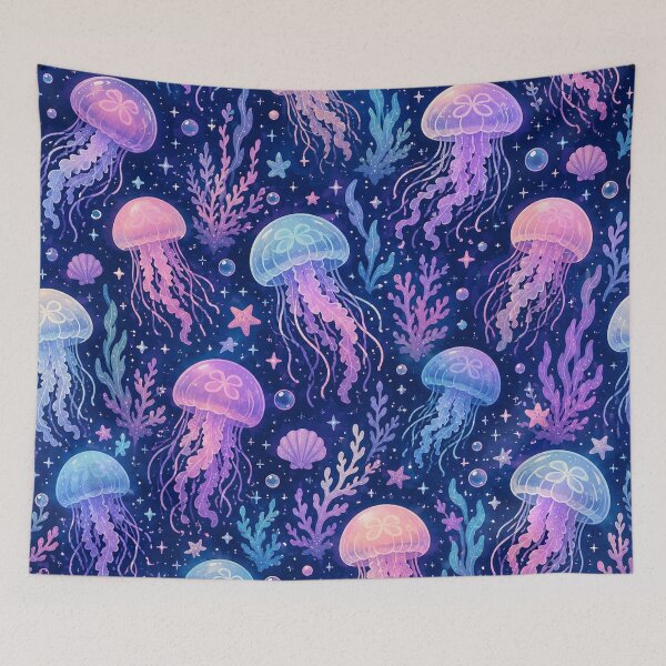Item preview, Jellyfish Dreamscape Seamless Pattern – Pastel Ocean Fantasy & Magical Underwater Aesthetic designed and sold by RJACreative.