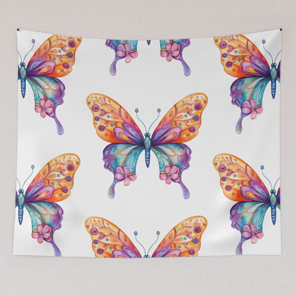 Item preview, Vibrant Butterfly on Black Background designed and sold by jierrfan.